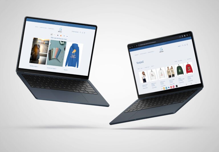 Laptop design grafico para lojas online